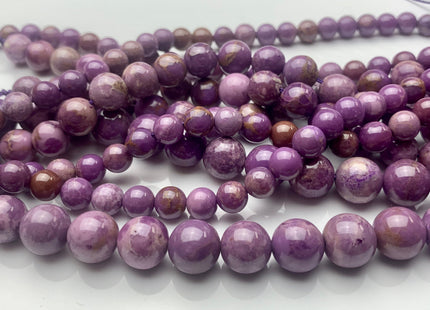 6mm 8mm 10mm Half Strand Smooth Round Phosphosiderite Gemstone Beads Genuine Quality Purple Phosphosiderite Beads #3695