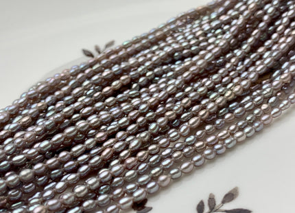 2x3-3.5 mm AAA Gray Rice Tiny Seed Freshwater Pearls Gray Color With Pink High Luster Seed Genuine Freshwater Pearls 104 Pieces. #P1551