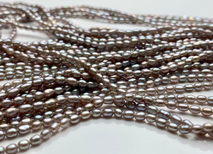 2x3-3.5 mm AAA Gray Rice Tiny Seed Freshwater Pearls Gray Color With Pink High Luster Seed Genuine Freshwater Pearls 104 Pieces. #P1551