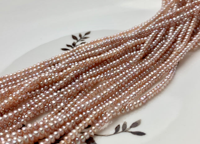 1x2.5-3 mm Natural Pink Tiny Freshwater Pearls Small Button Rondelle Freshwater Pearl Beads Genuine Natural Mauve Pink Seed Pearls #P1549