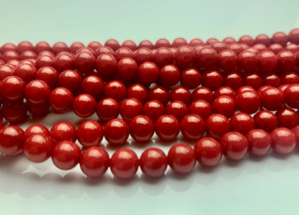 5 mm 6.5 mm 7 mm Smooth Round Red Bamboo Coral Beads Genuine Red Color Bamboo Coral Gemstone Beads 16 Inches Strand 110 #3700