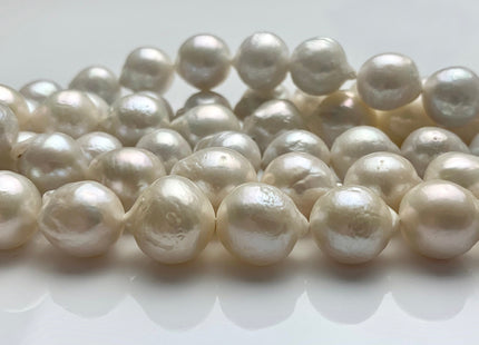 10x13-13x15mm Natural White High Luster Edison Baroque Freshwater Pearl Beads Genuine Ivory/White Freshwater Edison Pearl #P1592