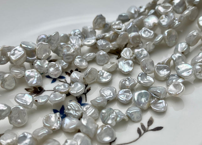 7x8-9 mm B Grade Natural White Top Drilled Keshi Freshwater Pearl Beads Rare Dancing Keshi Genuine Pearl Beads 70 Pieces #P1539
