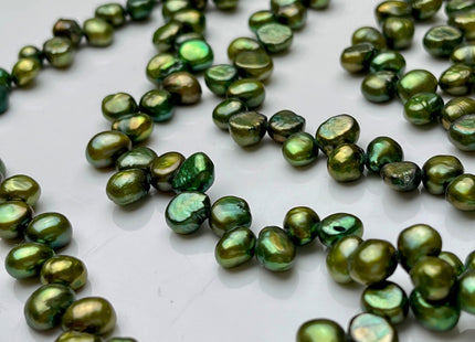 5x6-7 mm Dark Green Color Top Drilled Freshwater Nugget Pearls Genuine Natural Nugget Pearls Beads 78 Pieces #P1544