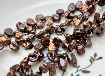 8x9-10 mm AAA Chocolate Brown Keshi Freshwater Pearls Top Drilled Keshi Pearl Beads Rare Brown Genuine Keishi Freshwater Pearls #P1546