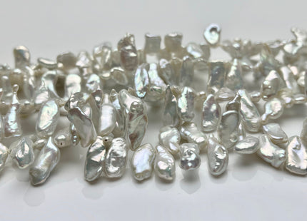 5-6x12-15mm AAAA Super High Luster Natural White Keshi Freshwater Pearl Beads Top Drilled Natural White CornFlake Genuine Keshi Pearl #P1553
