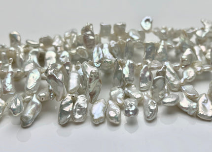 5-6x12-15mm AAAA Super High Luster Natural White Keshi Freshwater Pearl Beads Top Drilled Natural White CornFlake Genuine Keshi Pearl #P1553
