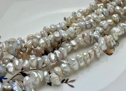 7-8x10 mm Natural White Pink Mixed Keshi Freshwater Pearl Beads Rare Top Drilled Genuine Keshi Freshwater Pearls Grade B #P1556
