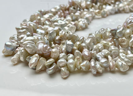 7-8x10 mm Natural White Pink Mixed Keshi Freshwater Pearl Beads Rare Top Drilled Genuine Keshi Freshwater Pearls Grade B #P1556