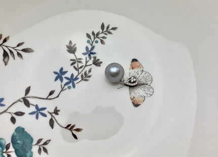 One Piece 925 Sterling Silver Pendant Setting Finding For Half Drilled Pearl Genuine Sterling Silver W/CZ Tear Drop Shape Pendant #10057