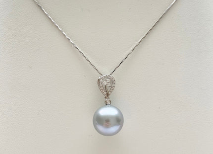 One Piece 925 Sterling Silver Pendant Setting Finding For Half Drilled Pearl Genuine Sterling Silver W/CZ Tear Drop Shape Pendant #10057