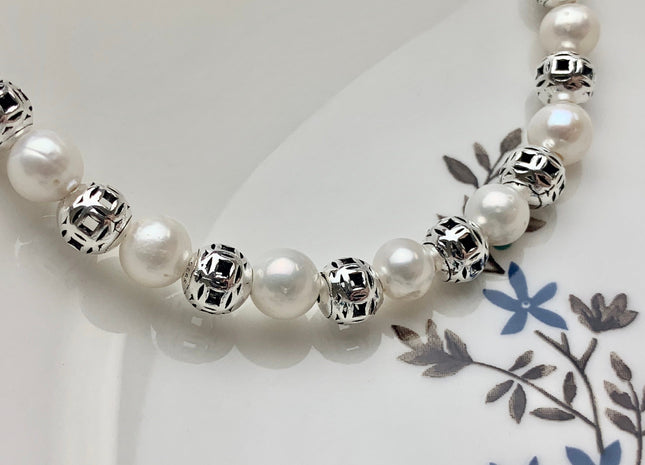 One Piece 8mm 925 Sterling Silver Tibetan Style Silver Spacer Ball Genuine Sterling Silver Spacer Bali Antique Beads #10175