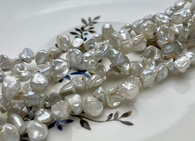 7x9 mm Natural White Mixed Keshi Freshwater Pearl Beads Rare Top Drilled Genuine Keishi Freshwater Pearls Grade C #P1559