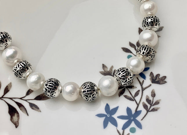 One Piece 8mm 925 Sterling Silver Tibetan Style Silver Spacer Ball Genuine Sterling Silver Spacer Bali Antique Beads #10179