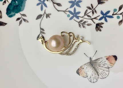 One Piece 925 Sterling Silver/Gold Pendant Setting Findings For Half Drilled Pearls Large Wing Design Pearl Mounting DIY Jewelry #10189