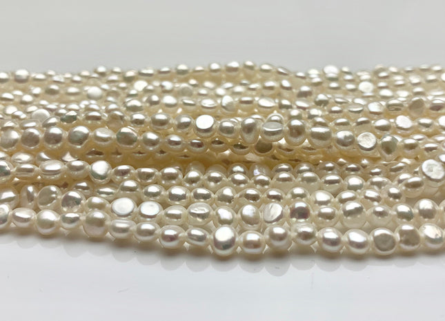3.5-5mm AAAA Natural White Round Nugget Freshwater Seed Pearl Beads Genuine Smoot And High Luster Tiny Cultured Seed Pearl #P1600