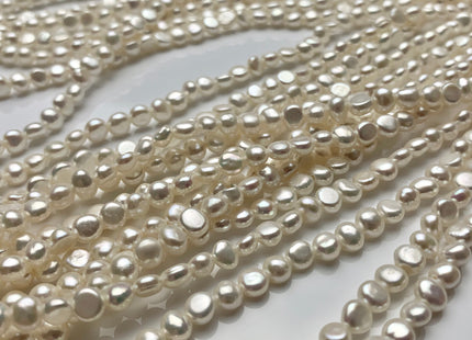 3.5-4mm AAAAA Natural White Potato Nugget Freshwater Seed Pearl Beads Genuine Super High Luster Tiny Round Nugget Cultured Seed Pearl #P1600