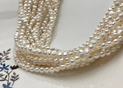 3.5-5mm AAAA Natural White Round Nugget Freshwater Seed Pearl Beads Genuine Smoot And High Luster Tiny Cultured Seed Pearl #P1600