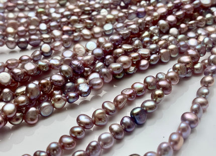 3.5-4mm AAAAA Natural Dark Purple Mauve Potato Nugget Freshwater Seed Pearls Genuine Very Rare Super High Luster Tiny Round Nugget #P1601