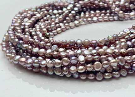 3.5-4mm AAAAA Natural Dark Purple Mauve Potato Nugget Freshwater Seed Pearls Genuine Very Rare Super High Luster Tiny Round Nugget #P1601