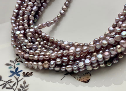 3.5-4mm AAAAA Natural Dark Purple Mauve Potato Nugget Freshwater Seed Pearls Genuine Very Rare Super High Luster Tiny Round Nugget #P1601