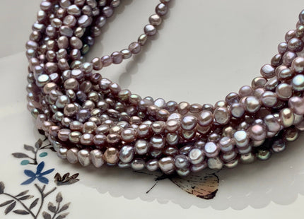 3.5-4mm AAAAA Natural Dark Purple Mauve Potato Nugget Freshwater Seed Pearls Genuine Very Rare Super High Luster Tiny Round Nugget #P1601