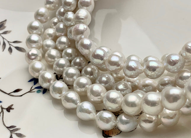 8-10 mm AAAAA Very Rare Natural White Freshwater Baroque Pearl Beads Top Quality Super High Luster White Baroque Pearls #P1598