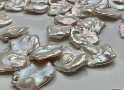 One Piece 20-25 mm AAAA Very Rare Natural White Irregular Square Flat Keshi Freshwater Pearl Beads Genuine Cultured Quality Pearl #P1597