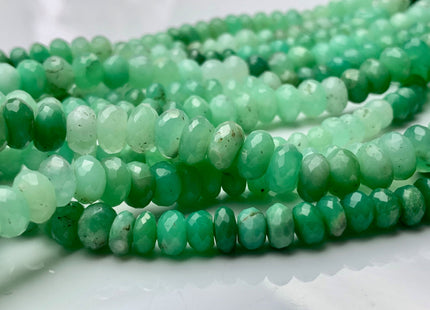 5mm 6mm 7mm 8mm 9mm Half Strand Faceted Rondelle Chrysoprase Gemstone Beads Natural Green Color Quality Chrysoprase Beads 8 Inches #3705