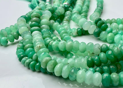 5mm 6mm 7mm 8mm 9mm Half Strand Faceted Rondelle Chrysoprase Gemstone Beads Natural Green Color Quality Chrysoprase Beads 8 Inches #3705