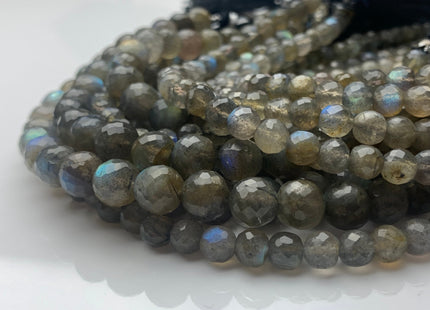 5mm 6mm 8mm 10mm AAA Faceted Round Natural Color Labradorite Beads Natural Blue Flash Color Faceted Top Quality Labradorite 8 Inches #3710