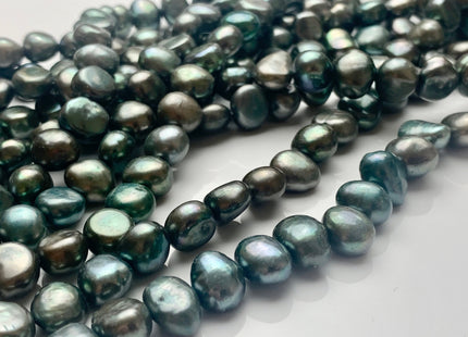 8x10 mm AA Rare Grayish Green Color Freshwater Nugget Pearl Beads Genuine Smooth Potato Nugget Freshwater Pearls #P1607