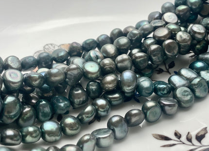 8x10 mm AA Rare Grayish Green Color Freshwater Nugget Pearl Beads Genuine Smooth Potato Nugget Freshwater Pearls #P1607