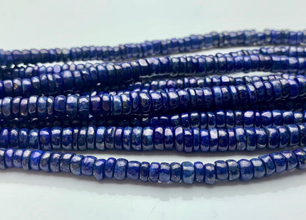4mm 5mm 6mm 7mm 8mm 100% All Natural Smooth Heishi Blue Lapis Gemstone Beads Genuine Natural Blue Color Lapis Beads 8 Inches Strand #3714