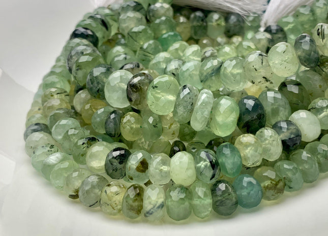 9mm 10mm 11mm 12mm 13mm 100% All Natural Faceted Rondelle Moss Green Prynite Beads Genuine Translucent Green Color Prynite 8 Inches #3711