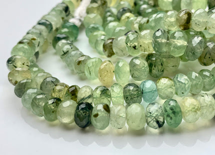 9mm 10mm 11mm 12mm 13mm 100% All Natural Faceted Rondelle Moss Green Prynite Beads Genuine Translucent Green Color Prynite 8 Inches #3711