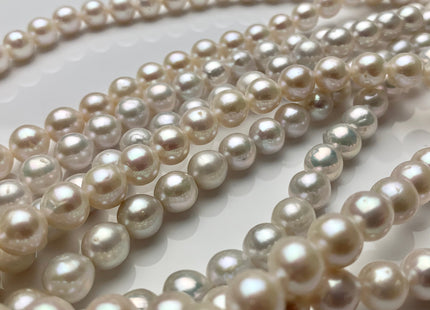 8 mm AAA Natural White Top Quality Edison Baroque Freshwater Pearls Bead Genuine Very High Luster Freshwater Edison Pearls 50 Pieces #P1086
