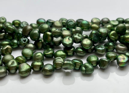 7-8 mm Olive Green Color Keshi Nugget Freshwater Pearl Beads Top Drilled Rare Keshi Nugget Pearl #P1560