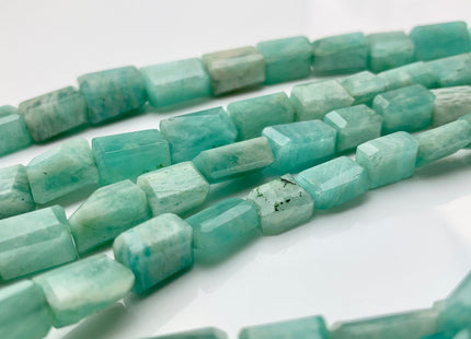 7-10x10-18mm 100% All Natural Amazonite Gemstone Beads Faceted Nugget Shape Genuine Quality Aqua Blue Green Amazonite Bead 8 Inches #3748