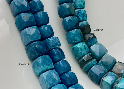 7mm 8mm 9mm Half Strand Faceted Cube Dice Shape Neon Blue Opal Beads Genuine Quality Diamond Cut Natural Color Gemstone Beads #3724