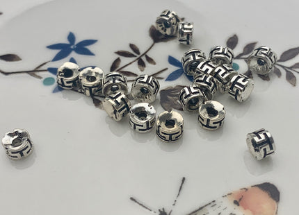 One Piece 3x5mm 925 Sterling Silver Tibetan Style Silver Spacer Genuine Sterling Silver Spacer Bali Antique Tube Large Hole Beads #10216