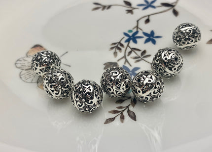 One Piece 10mm 12mm 14mm 925 Sterling Silver Tibetan Style Silver Spacer Ball Genuine Sterling Silver Spacer Bali Antique Beads #10220