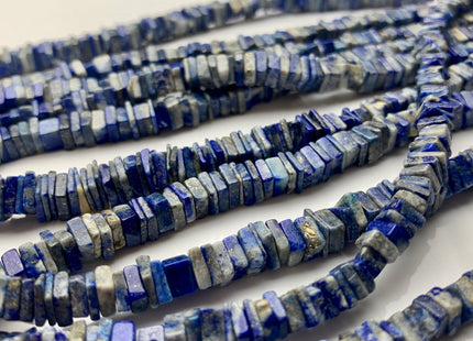 5mm 6mm 7mm 8mm 9mm 100% All Natural Lapis Lazuli Gemstone Beads Natural Multi Blue Color Lapis Flat Square Cut Heishi Beads 8 Inches #3733