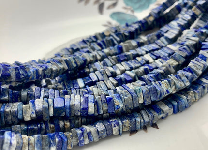 5mm 6mm 7mm 8mm 9mm 100% All Natural Lapis Lazuli Gemstone Beads Natural Multi Blue Color Lapis Flat Square Cut Heishi Beads 8 Inches #3733