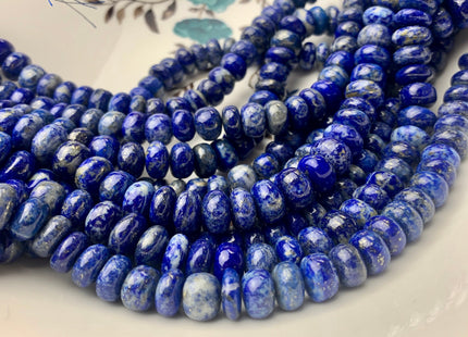 7mm 8mm 10mm 12mm AAA 100% All Natural Smooth Rondelle Lapis Lazuli Gemstone Beads Natural Blue Quality Lapis Beads 8 Inches #3728