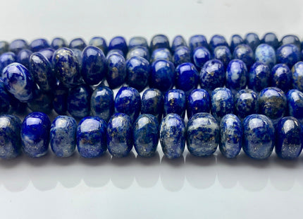 7mm 8mm 10mm 12mm AAA 100% All Natural Smooth Rondelle Lapis Lazuli Gemstone Beads Natural Blue Quality Lapis Beads 8 Inches #3728