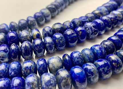 7mm 8mm 10mm 12mm AAA 100% All Natural Smooth Rondelle Lapis Lazuli Gemstone Beads Natural Blue Quality Lapis Beads 8 Inches #3728