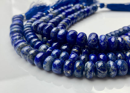 7mm 8mm 10mm 12mm AAA 100% All Natural Smooth Rondelle Lapis Lazuli Gemstone Beads Natural Blue Quality Lapis Beads 8 Inches #3728