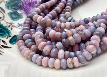 8mm 9mm 10mm 100% All Natural Faceted Rondelle Lavender Opal Gemstone Beads Genuine Lavender Pink Purple Opal Beads 8 Inches Strand #3735