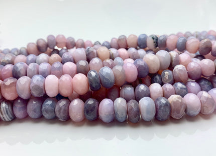 8mm 9mm 10mm 100% All Natural Faceted Rondelle Lavender Opal Gemstone Beads Genuine Lavender Pink Purple Opal Beads 8 Inches Strand #3735